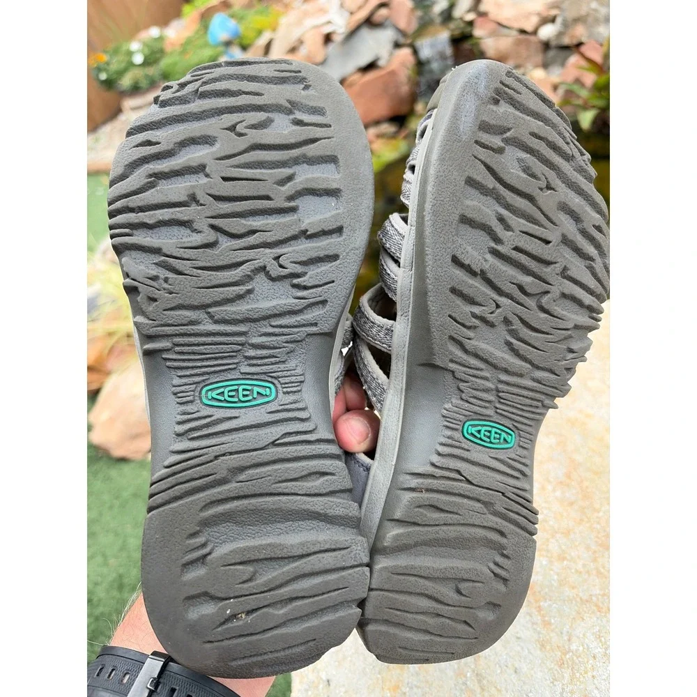Keen Whisper Sandals Womens 8 Grey Teal Waterproof Hiking Water Shoes 1022814